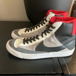 Nike Red and Black High-Top Sneakers
